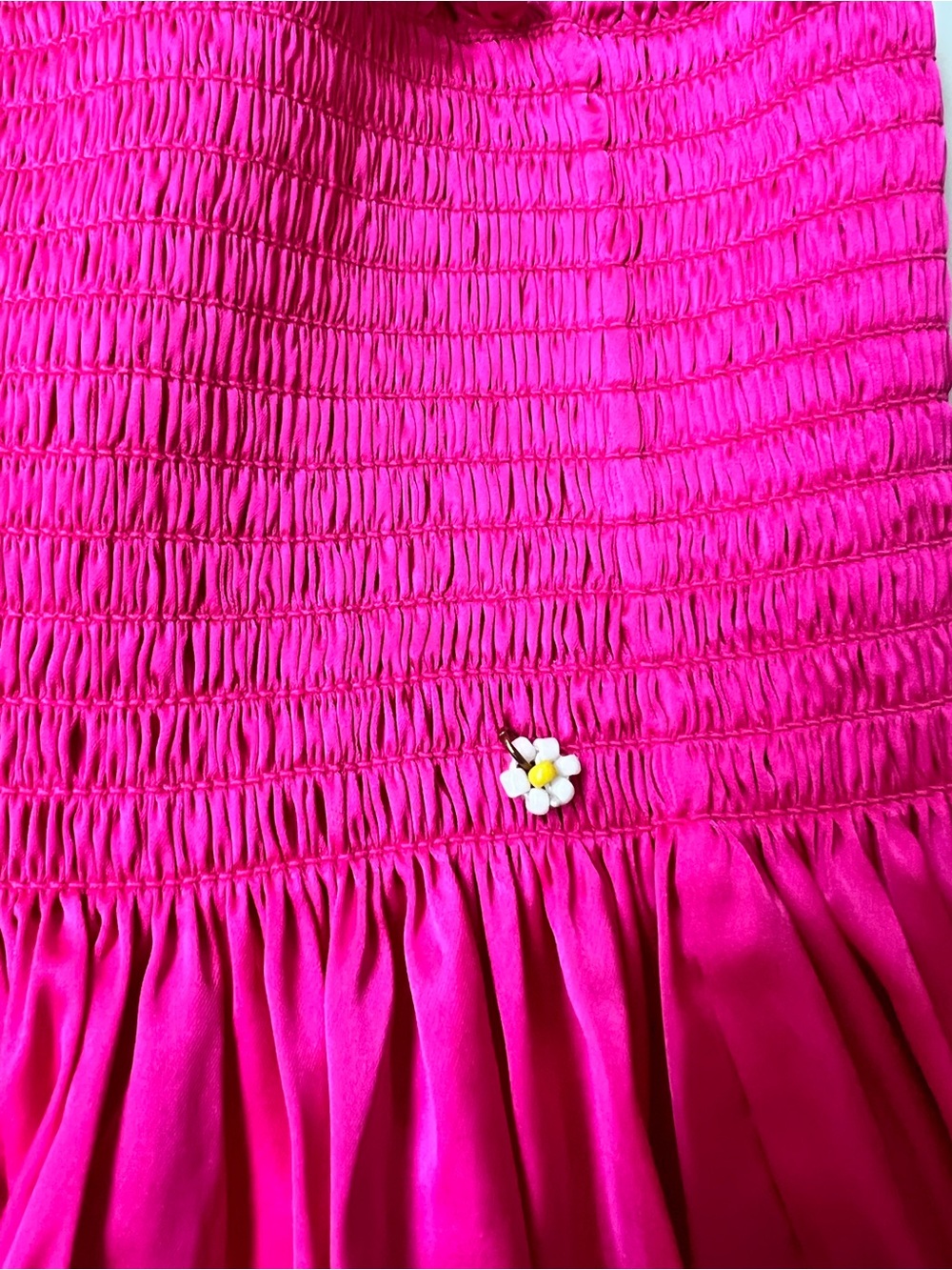 Natural Life Hot Pink Girly Smocked Boho Hippie Beach Daisy Mini Skirt Small - Picture 8 of 15